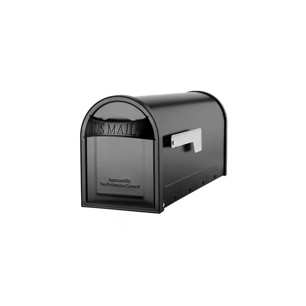 Carlisle Galvanized Steel Post Mount Mailbox, Compatibility Code F, 8760B-10, Black, Medium Capacity, Architectural Mailboxes, Mfr#: 8760B-10